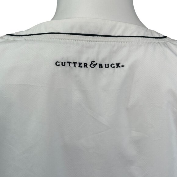 Cutter & Buck Ladies V-Neck Windbreaker Pullover Medium White Poly Lightweight - Picture 3 of 8